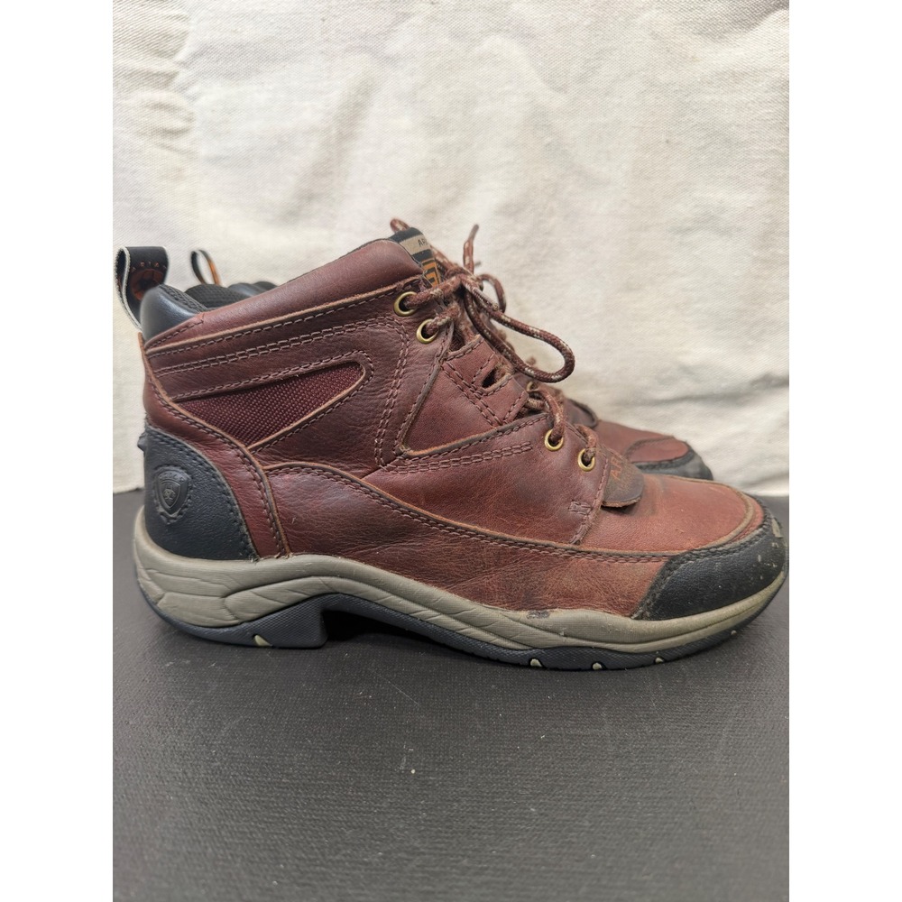 Ariat Terrain H2O Hiking Boots Womens 7.5B Brown Leather Waterproof Trail Shoes
